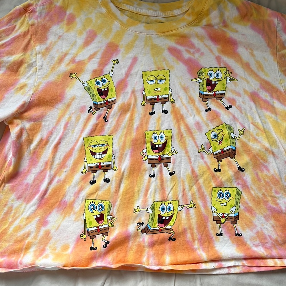 SpongeBob crop tee, tye die